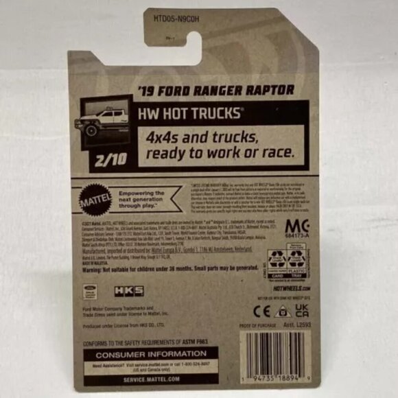 Hot Wheels '19 Ford Ranger Raptor HKS 43/250 Blue HW Hot Trucks 2/10 New 2024 - Picture 11 of 12